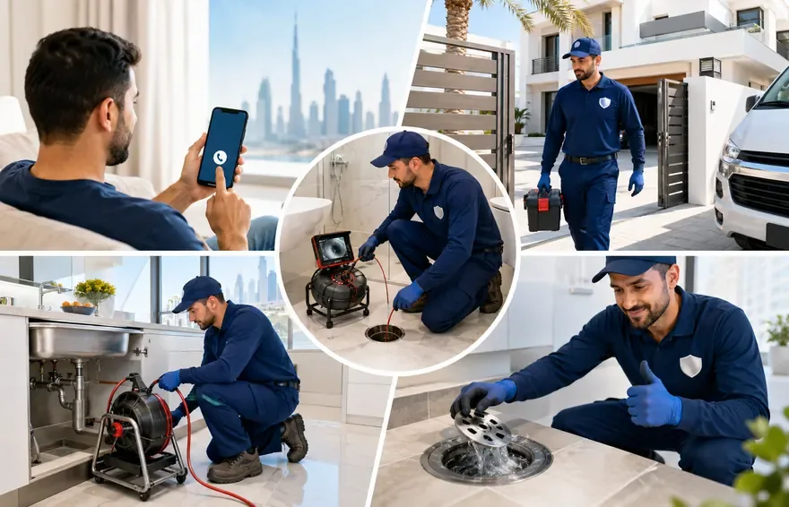 Drain cleaning booking and service process